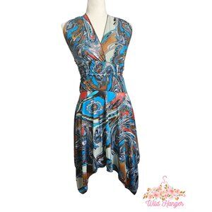 Women's Colorful Sleeveless Paisley Pattern Dress XL